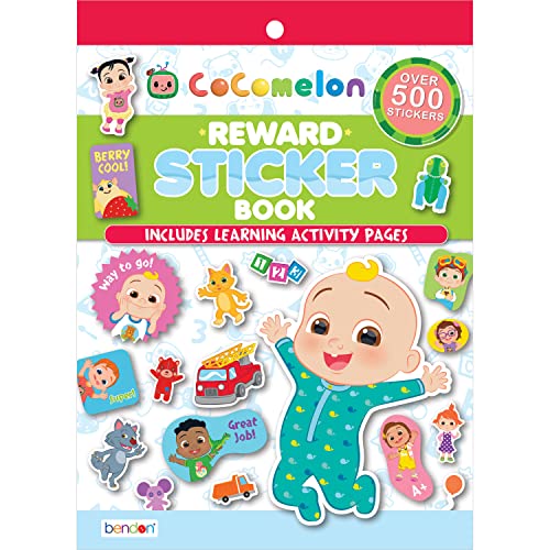 Cocomelon Sticker Pad Book | Bendon Rewards Sticker Booklet Pad Cocomelon 500+ Stickers | Officially Licensed