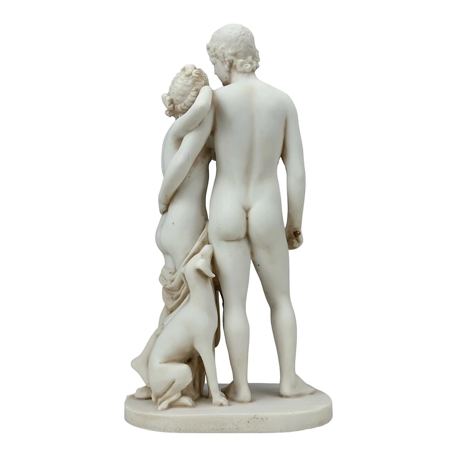 Statua di Venere e Adone di Antonio Canova - Scultura mitologia greca romana in marmo fuso grigio patina riproduzione museo 30 cm fatta a mano in Grecia