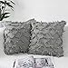 NIULAA Vintage Boho Fundas Cojines 40x40 Gris Sofa Fundas de Cojines Lino Decorativos Flecos Funda de Cojín para Sofá Cama Home Funda de Almohada 2 Piezas