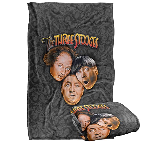 Trevco Three Stooges Stooges All Over Silky Touch Super Soft Throw Blanket 36' x 58'