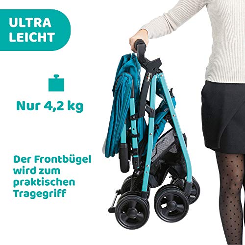 Chicco OHlalà 3 Ultra-Leichtgewicht Kinderwagen von Geburt bis 15 kg, Liege- und Faltbuggy mit großem Einkaufskorb, Kompakt, Regenschutz und Ausziehbares Verdeck