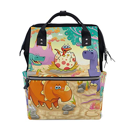 Cartoon Forest Dinosaur Diaper Bags Mummy Tote Bags Large Capacity Multi-Function Backpack