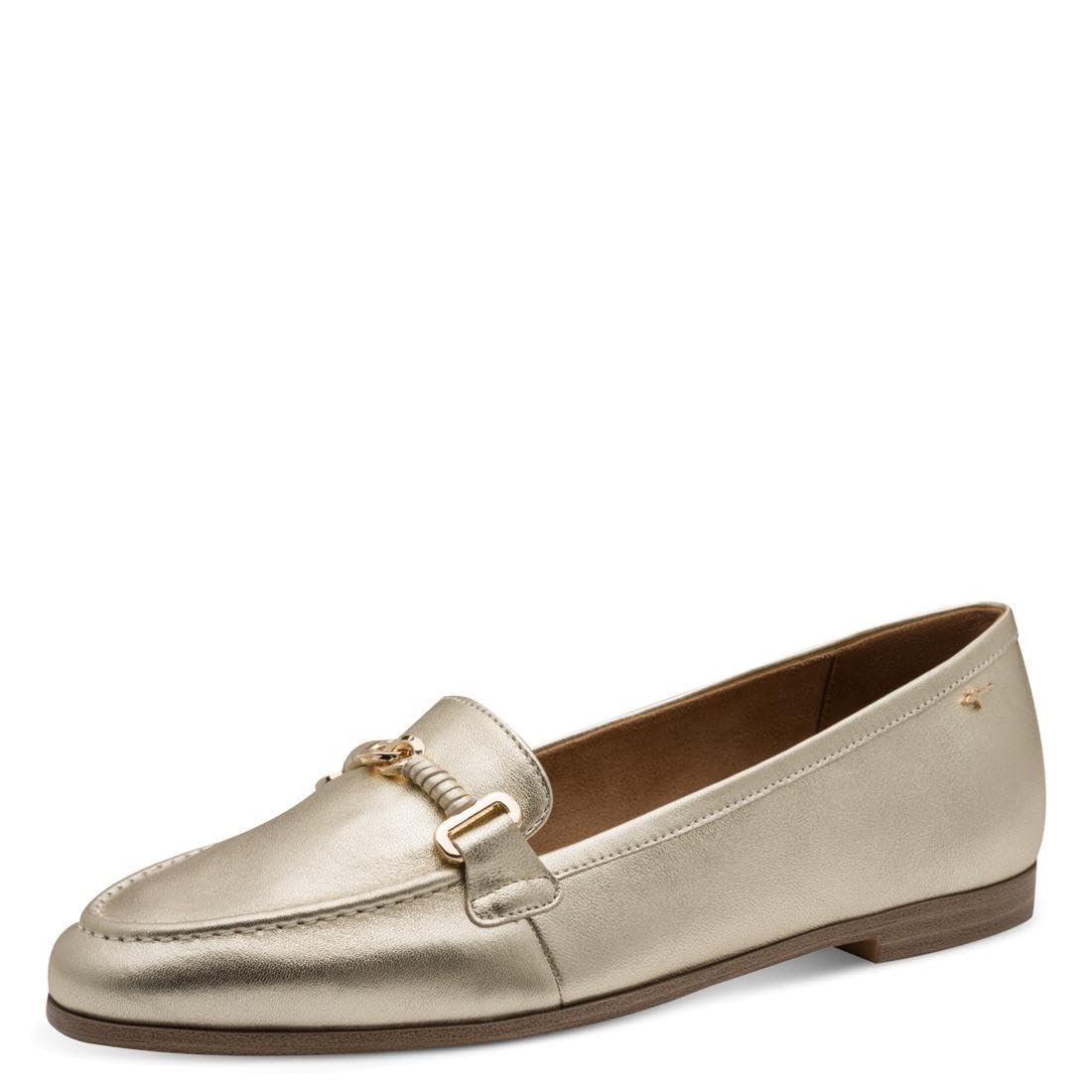 Tamaris Women's loafer flat leather metallic 4 UK