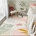 Lahome Pink Carpet for Living Room - 4x6 Area Rug for Bedroom Washable Non-Slip Boho Rug Throw Cute Soft Nursery Kids Rug, Abstract Botanical Print Indoor Rugs for Kitchen Entryway Laundry Dining Room