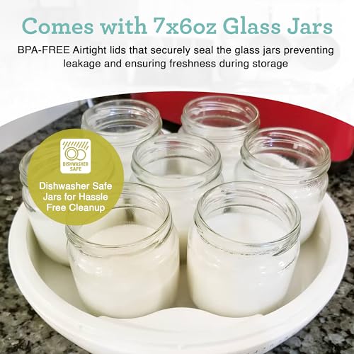 Euro Cuisine YM100 Automatic Yogurt Maker With 7 - 6Oz Glass Jars & 15 Hour Timer, Electric Yogurt Maker thumb #5