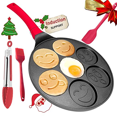Pancake Pan Smile Pancake Maker Machine Induction Crepe Pan Nonstick Pancake Griddle for Kids