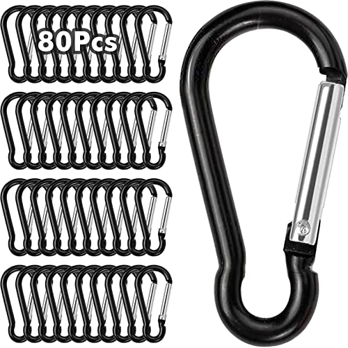 80 pcs Mosquetón Aleación de Aluminio,Mini Llavero Mosquetón Escalada Bloquear para Botella de Mochila, Camping, Senderismo o Viaje llaveros al Aire Libre Cover
