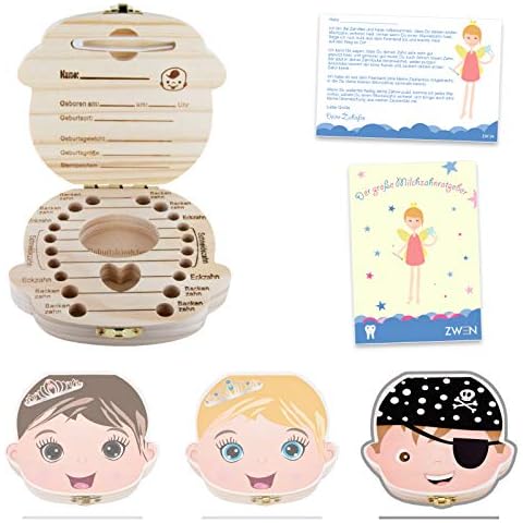 ZWEN MILCHZAHNBOX 3.0 (Prinzessin & Pirat farbig) + süßer Zahnfeebrief I GRATIS E-Book I Milchzahndose für Mädchen & Jungen (Pirat) Cover