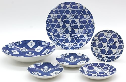 ディズニー ミッキーマウス & フレンズ 食器セット 皿 プレート 2人用 ペアセット 6点セット カレーパスタ皿×2枚 13cm皿×4枚 食洗機対応 電子レンジ対応 ニホンスタイル 食器 雑貨 グッズ 日本製 3308-07