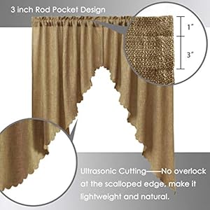 Vorttaburlaplookswagcurtainssofthalfwindowrusticnaturaltankitchencurtainsvalanceandswags63inchlength2panels Urban Country Home Decor Vortta burlap look swag curtains soft half window rustic natural tan kitchen curtains valance and swags 63 inch length 2 panels urban country home decor
