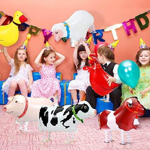 Kesote K3954 Farm Animal Balloons, 6 Pack Inflatable Farm Animals Walking Balloons For Kids Birthday Party Decorations Farm Animal Birthday Party Supplies thumb #1