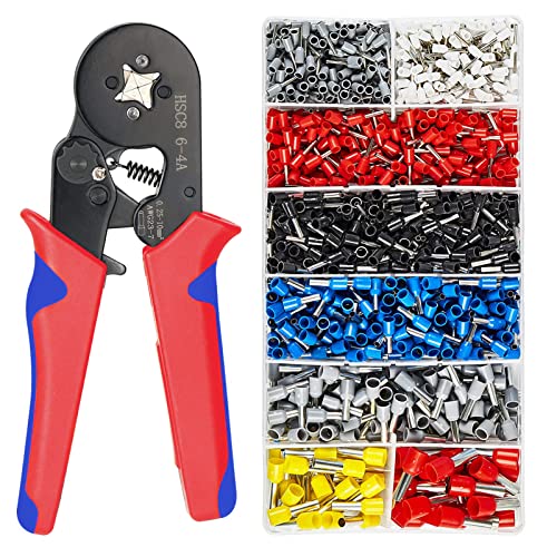 Juego de terminales de cable Soarfly, juego de herramientas de 0,25 - 10 mm², pinzas engarzadas con 1250 casquillos de cables, juego de alicates de sujeción ergonómica, herramienta de crimpado Cover