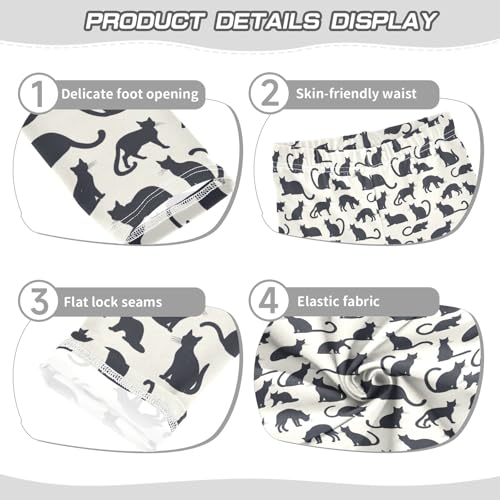 Cute Cat Silhouettes Girls Leggings Kids Yoga Pants Athletic Tights Pants 4-10 Years3