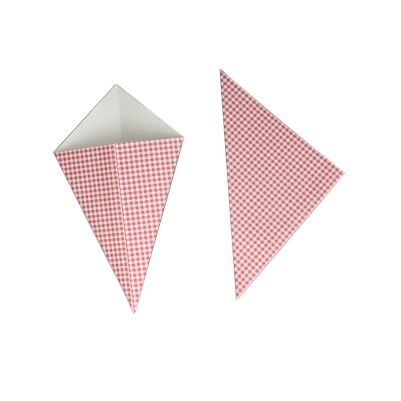 VALICLUD 50pcs Triangle Popcorn Boxes Oilproof Snack Containers with Lattice Printing Birthday Parties and Treats Stylish French Fries Treat Box for Convenient Snacking