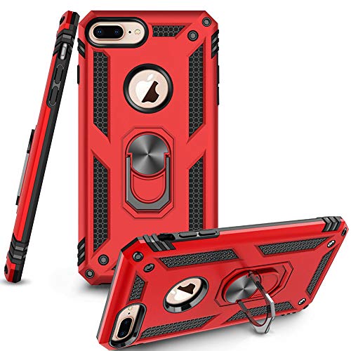 【Tgaoleyd】iPhone 7 Plus ケース / iPhone 8 Plus ケース リング付き PC 対応 落下衝撃吸収 TPU フルプロテクトデザイン スマホケース ケース 耐衝撃 防塵 360度回転 クリア 車載ホルダー対応 アイフォン 7