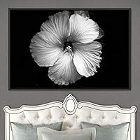 Framed Canvas Wall Art Black and White Flower Canvas Prints Home Artwork Decoration for Living Room,Bedroom - 16x24 inches
