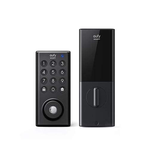 eufy Security Keyless Entry Door Lock, App Control, Bluetooth Electronic Deadbolt, BHMA Certified, IPX3 Weatherproof Protection, Compatible with Wi-Fi Bridge (Sold Separately)