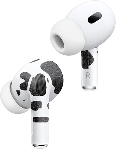 Miniatura 2 de MightySkins - Fundas con purpurina brillante (paquete de 2) compatibles con Apple AirPods Pro 2, estampado de vaca, acabado de purpurina protectora,
