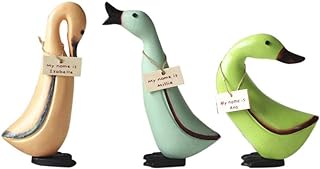 3pcs Nautical Style Animal Statue Wooden Model Shelf Table Decor Kids Birthday Gift - Duck