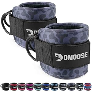 DMoose Ankle Straps for Cable Machine Attachments – Gym Ankle Cuff for Kickbacks, Glute Workouts, Leg Extensions, Curls, Booty Hip Abductors Exercise for Men and Women, Adjustable Neoprene Support