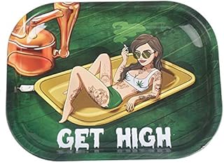 Wise Skies Metal Rolling Tray Smoking Accessories Characters Rolling Papers Rolling Tip Small (High Maintenance Pink)