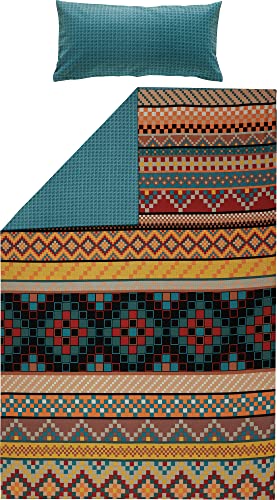Erwin Müller Bettwäsche, Bettgarnitur Flanell Ethno, Hahnentritt-Muster -...