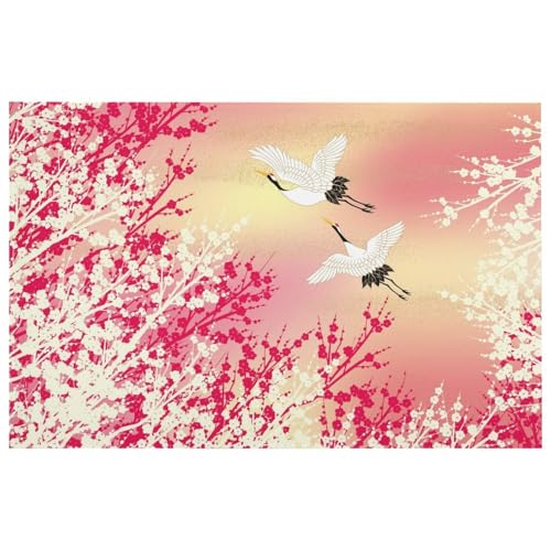 玄関マット 和風 和柄 桜 鶴柄 ドアマット 泥落としマット バスマット