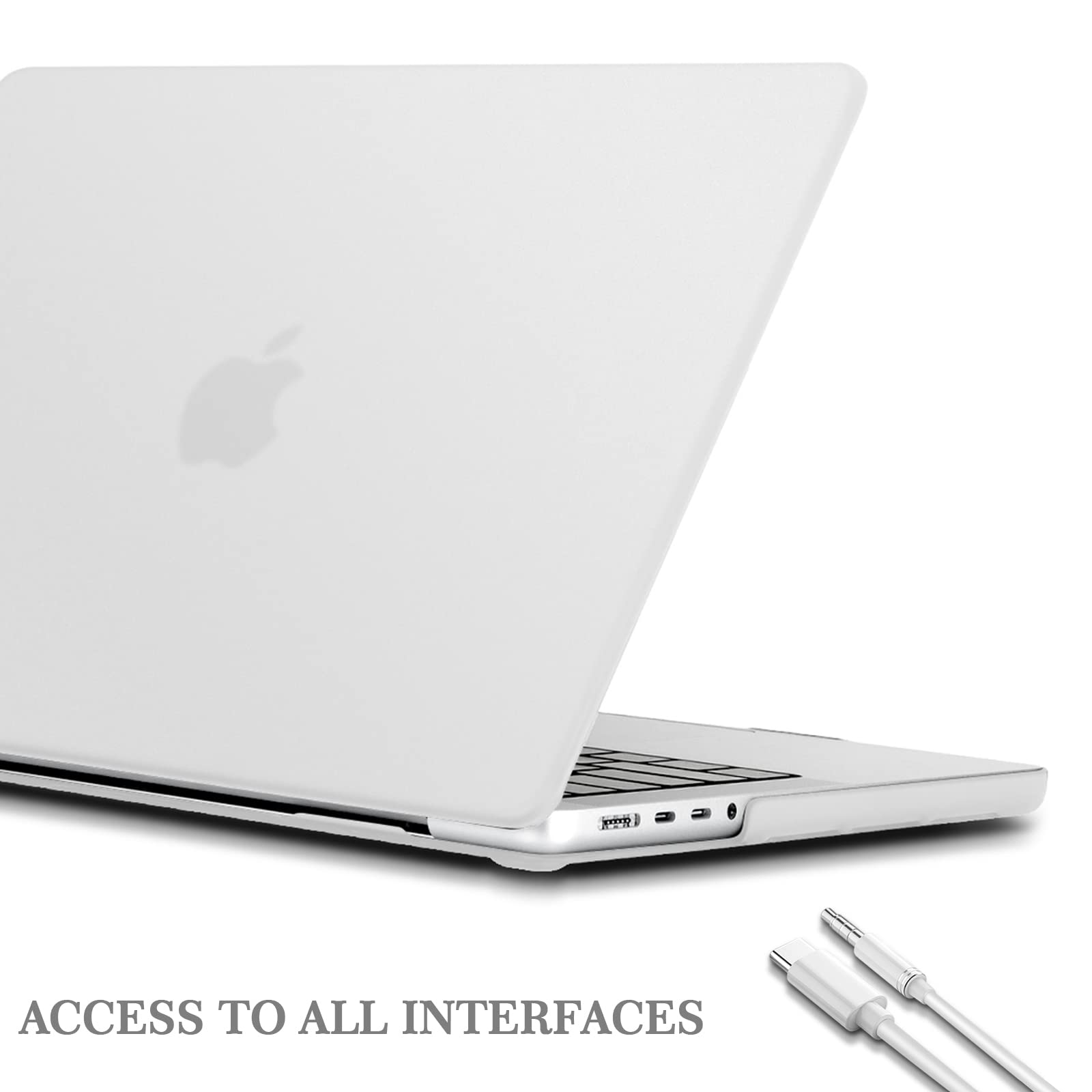 TECOOL Cover per MacBook Pro 16 Pollici M4 M3 M2 M1 Pro/Max 2021-2024 (A3403 A3186 A2991 A2780 A2485), Custodia Rigida Protettiva Sottile in Plastica e Copritastiera UE, Traslucido