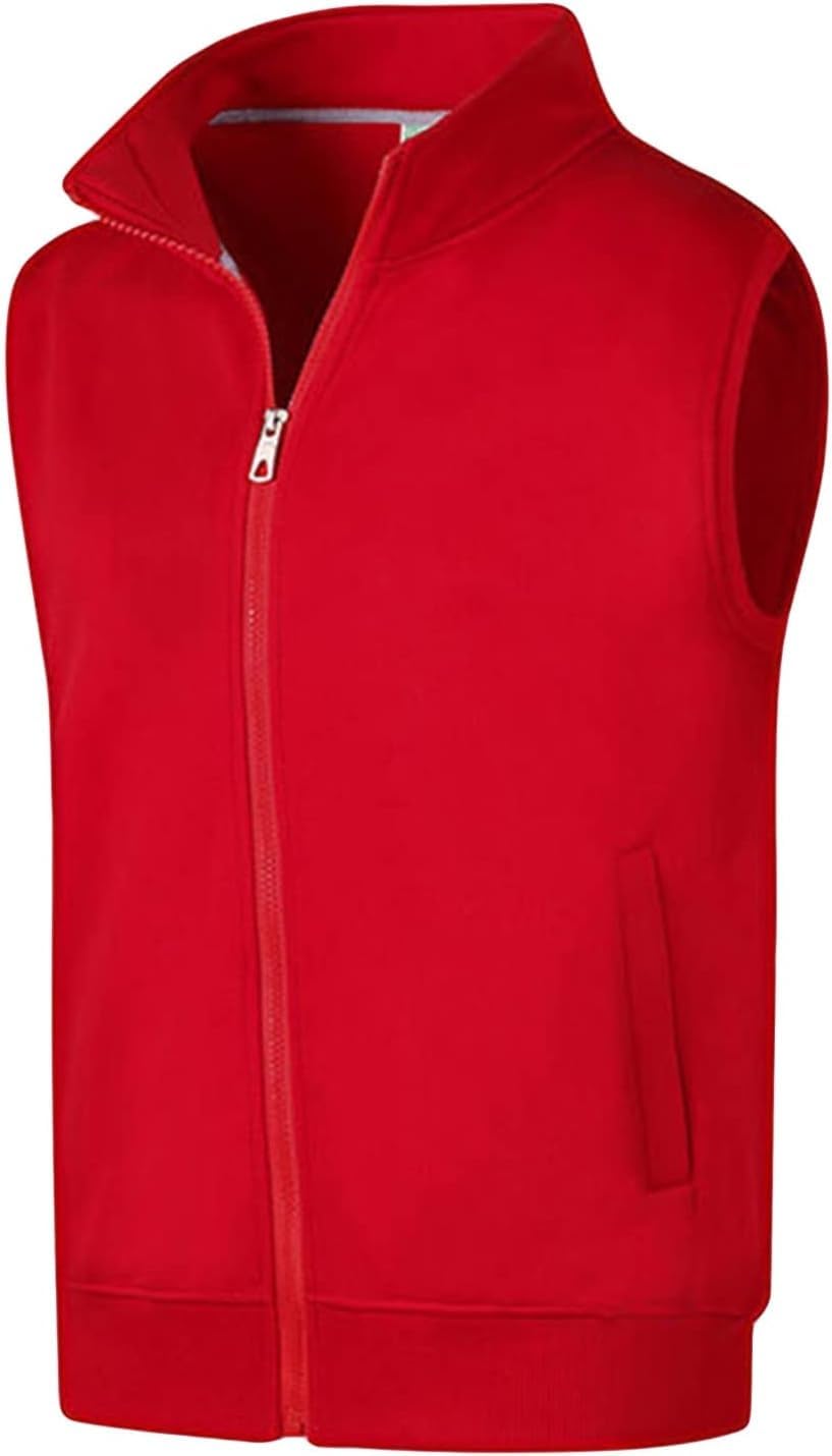 DGHM-JLMY Men's Soft Cozy Softshell Vest Full Zip Slim Fit Warm Waistcoat Hiking Outdoor Golf Sleeveless Jacket