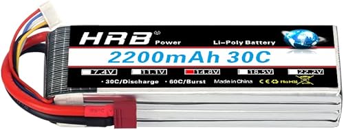 HRB Paquete de batería LiPo RC de 2200 mAh 148 V 4S 30C con enchufe Deans T para avión RC helicóptero Quadcopter vehículo barco