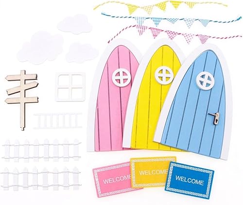 Miniatura 8 de Mini puerta de madera de Navidad elfo niña hada puerta casa accesorios dientes hadas puerta kit pequeño decoración de Navidad al aire libre