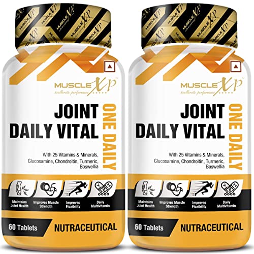 Image of MuscleXP MultiVitamin Joint One Daily Vital with Glucosamine, Chondroitin, Curcumin 95% - 60 Tablets - Pack Of 2