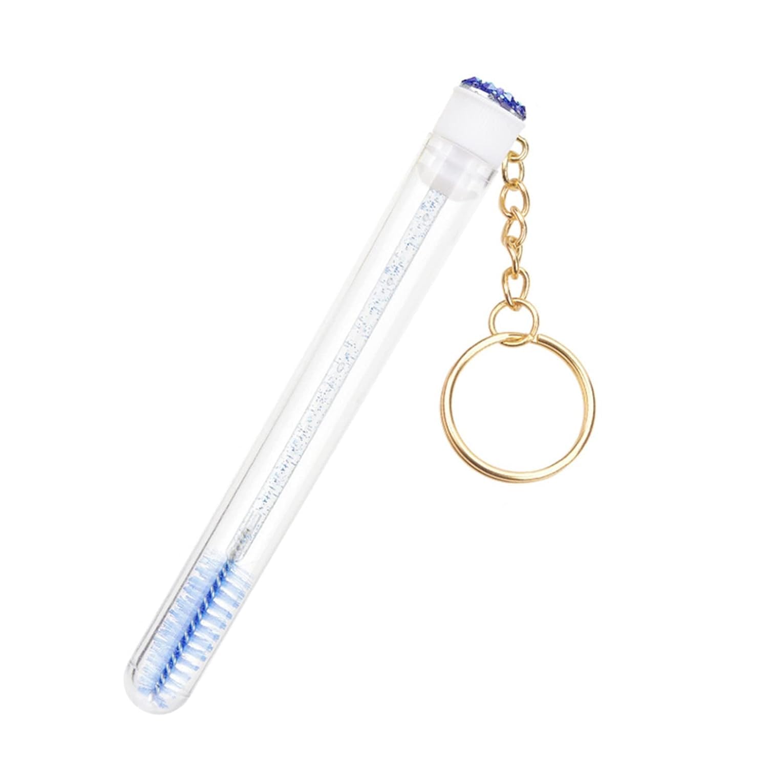 Khaki Eyelash Brushes for Eyelash Extensions,Faux Crystal Eyelash Brush with Rhinestone Buckle and Pipe,Makeup Tool Applicator Set Makeup Brush Tool