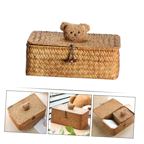 Panier de rangement tissé modèle ours boîte de stockage iplusmile - 8