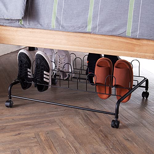 DormCo Suprima® - Gray Underbed Shoe Holder with Wheels