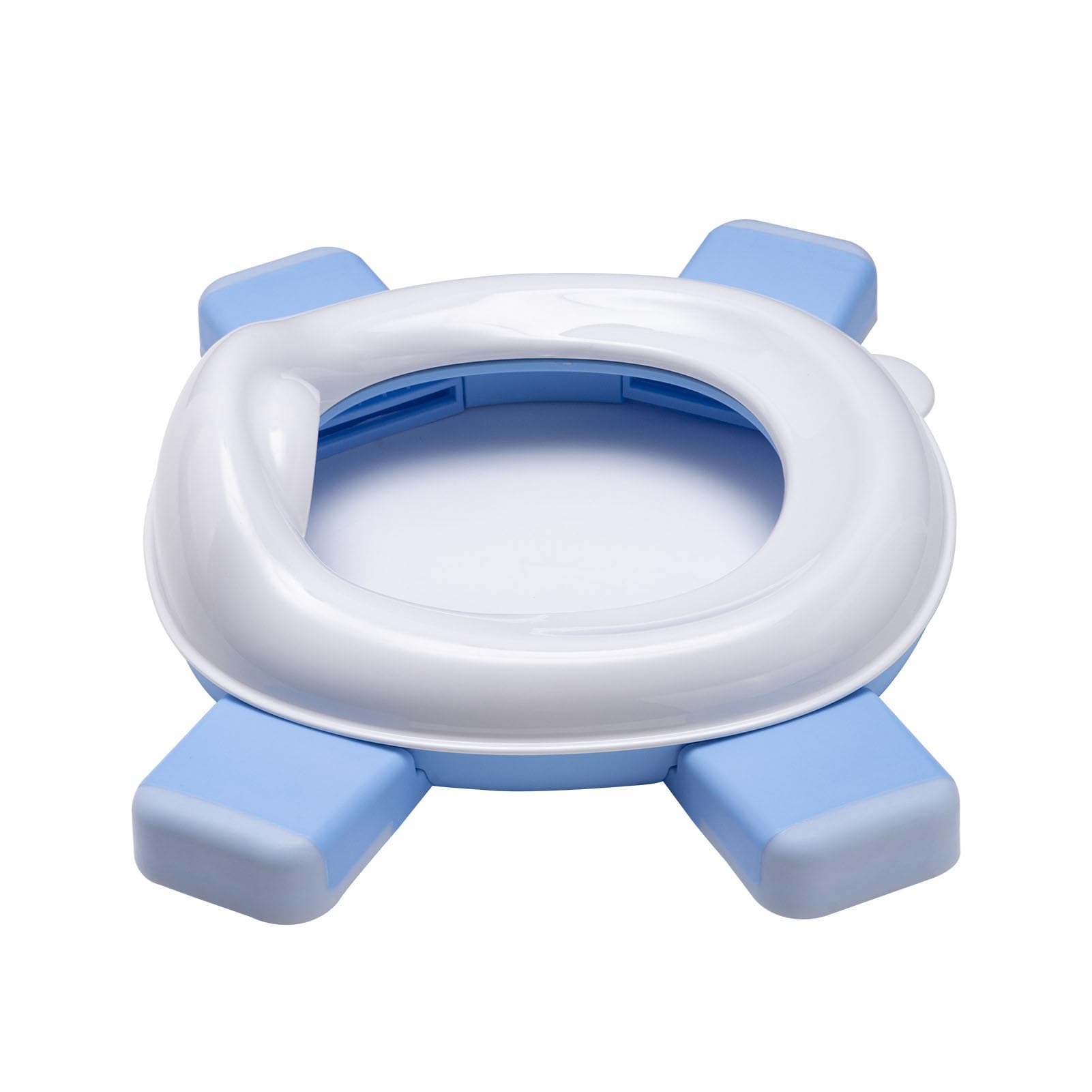 Warmiehomy Portable Travel Potty for Toddlers Kids Baby Foldable Potty Training Toilet Seat for 1-4 Years Boys Girls Indoor Outdoor Carry Potty Travel Toilet with 60pcs Cleaning Bags, Blue - Image 3