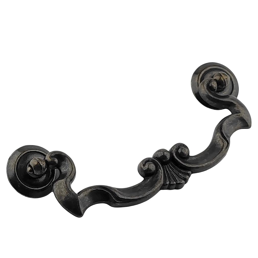 MuDuJia 10-Pack 4.5" Hole Spacing Dark Antique Bronze Bail Drawer Pull Drop Swing Handles Cabinet Knob Hardware 114 mm 4 1/2" Centers Bail Pull- C-C: