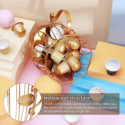 TIEMORE Kaffeekapselkorb, Organizer für Kaffeepads, Kaffeekapselhalter, originelles Design, Getränkehalter K, Organizer für Kaffeepads im Vintage-Stil, für Hotel von Kaffee zu Hause