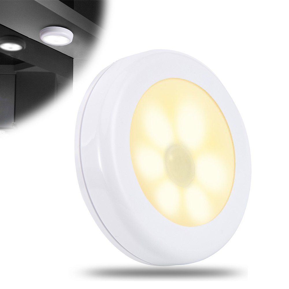 Seacan 3 Pack Led Motion Sensor Light, Battery Powered Cordless LED Motion Sensing -Stick-Anywhere Nightlight,Wall Light for Stairs Entrance,Hallway,Basement,Garage,Bathroom,Cabinet,Closet