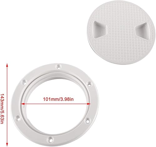 Miniatura 5 de HYDDNice 2 paquetes de 4 pulgadas para cubierta de barco, escotilla redonda de inspección, tapa de acceso para placa de cubierta, escotilla de