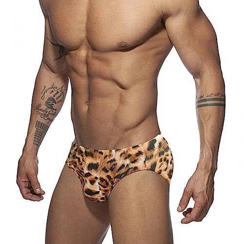 UXH Men's Swimwear Men Sexy Swim Briefs Leaves Swimsuits Swim Briefs Bikini Board Surf Shorts2
