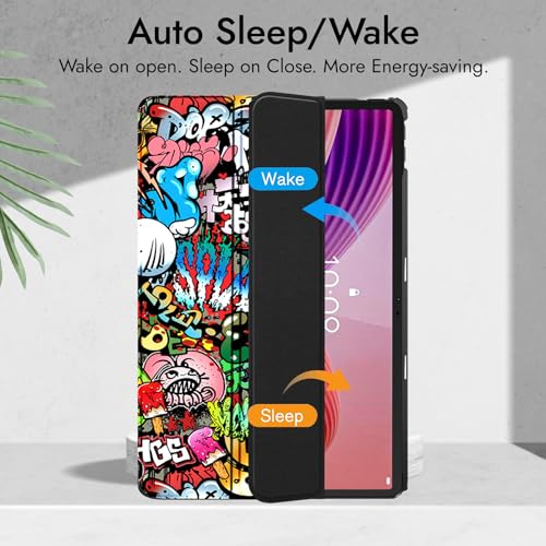 Image of Robustrion Cover for Lenovo Tab 10.1 inch 2025 Cover Case, Trifold Flip Cover Case for Lenovo Tab 10.1 inch Tablet Cover TB-311FU /311XU - Hippy