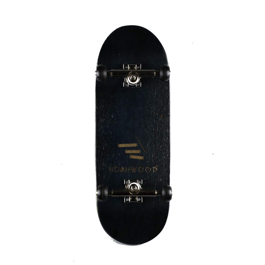 NOAHWOOD Wooden PRO Fingerboards NW8.0 360flip King of Finger Deck+ NW3.0 King Trucks Silvery +NW3.0 Black Wheels (Black Maple, 100x34mm Set)