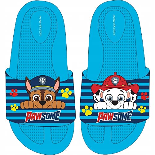 Paw Patrol Dusch und Badeschuhe für Jungen mit Paw Patrol Marshall, Chase Badelatschen Jungen Sommer Hausschuhe Badeschlappen rutschfeste Dusch Badeschuhe Strand Sandalen Slippers (Numeric_29)