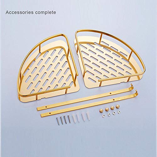 Panier de douche doré support sèche-cheveux étagère salle de bain - 6