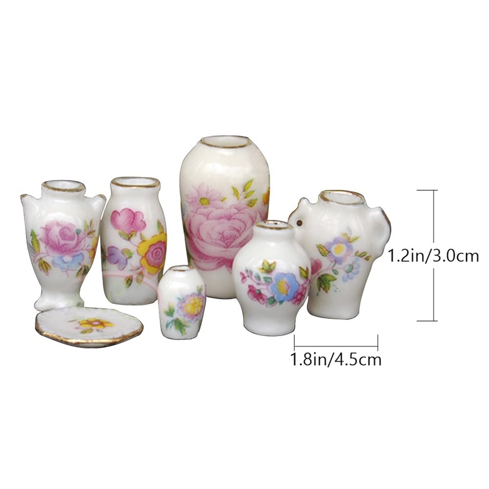 BESPORTBLE 7Pcs Miniature Vase Mini Ceramic Vase for Dollhouse Accessories and Micro Landscape Miniature Garden Display - Image 2