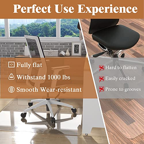 Natsukage A-GE10008-NAT-USAM022 Glass Chair Mat 46 Inch X 53 Inch 1/4 Inch Thick Tempered Glass Office Chair Mats Desk Chair Mat thumb #1