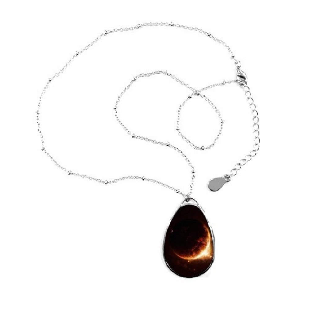 Bijoux avec la chaîne pendentif planète d'or et univers - 3