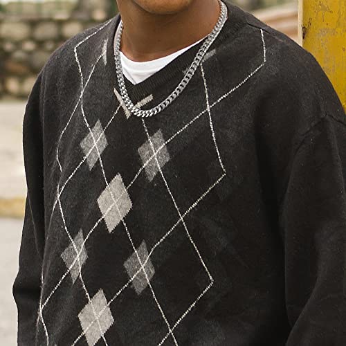 Brijewnes Sterling Silver Chain For Men 925 Silver Chain For Men 10Mm Diamond Cut Mens Silver Necklace 16 Inches Cuban Link Chain For Mens Jewelry Silver Necklace Men Silver Chain For Men #TOP4