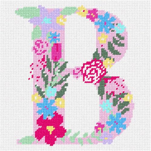 Pepita Needlepoint kit: The Letter B Flowering Pastels, 7
